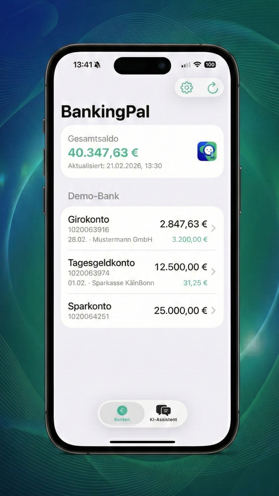 BankingPal Pocket Kontoübersicht mit Salden